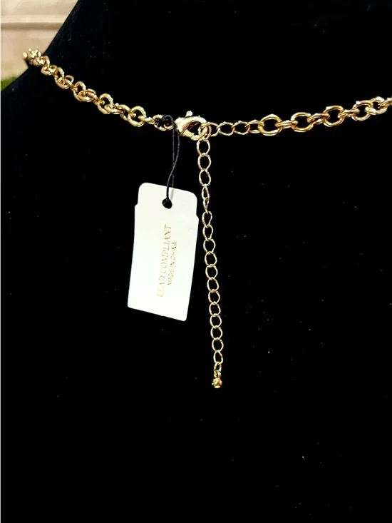 Natasha Couture Gold and Black Floral Crystal Statement Necklace - Picture 9 of 9